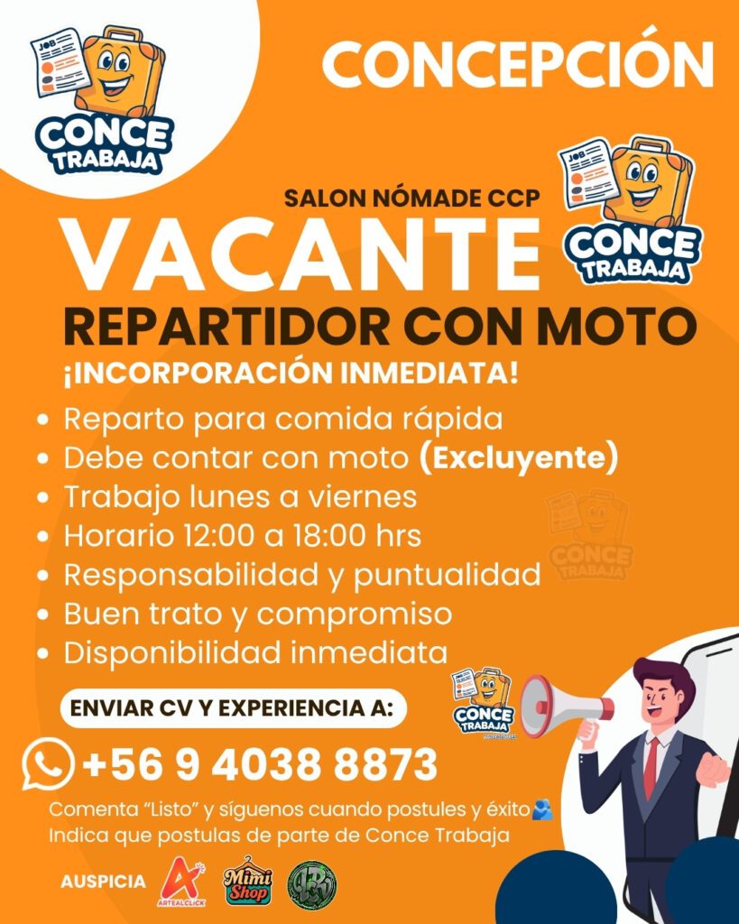 Repartidor con Moto en Concepción