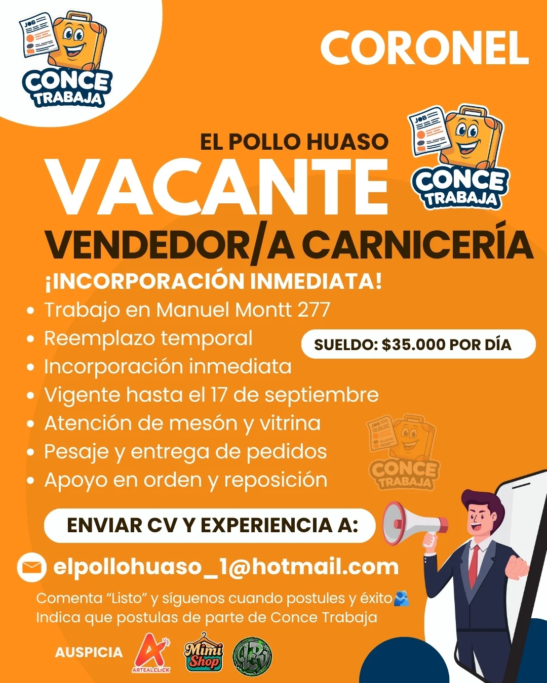 Vendedor/a Carnicería en Coronel