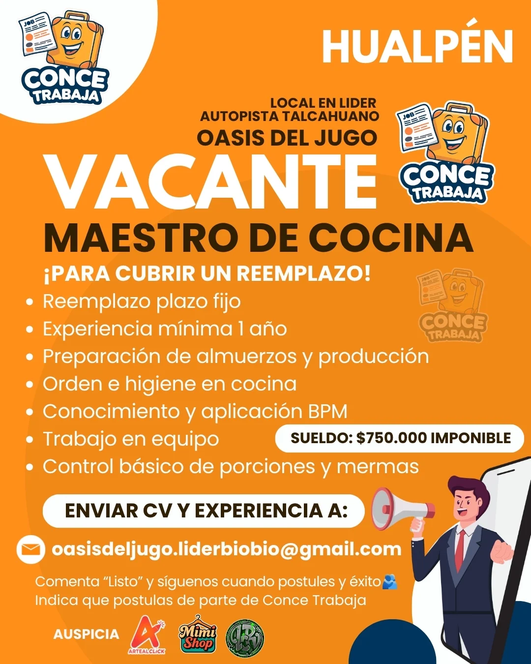 Maestro de Cocina en Hualpén