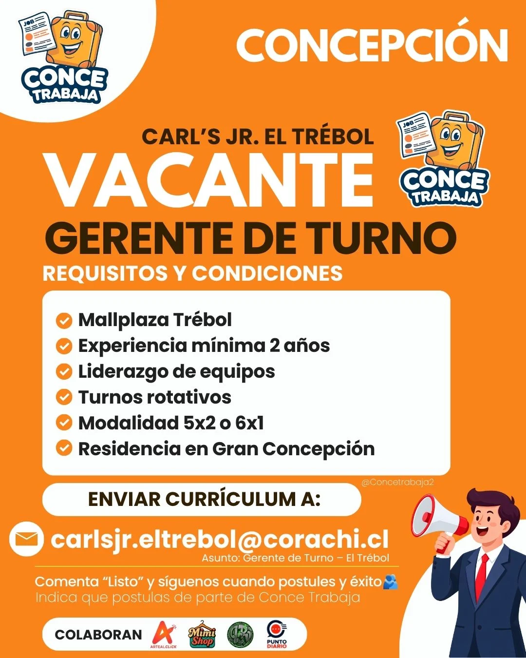 Gerente de Turno en Concepción - trabajo en Biobío - Portal de empleo Conce Trabaja