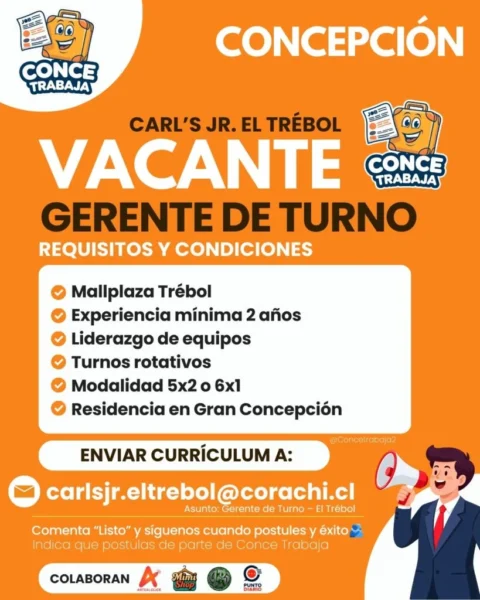 Gerente de Turno en Concepción - trabajo en Biobío - Portal de empleo Conce Trabaja